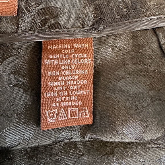 Black Jacquard Dress Pants Damask Pattern Elegant Evening Trousers - Picture 6 of 12